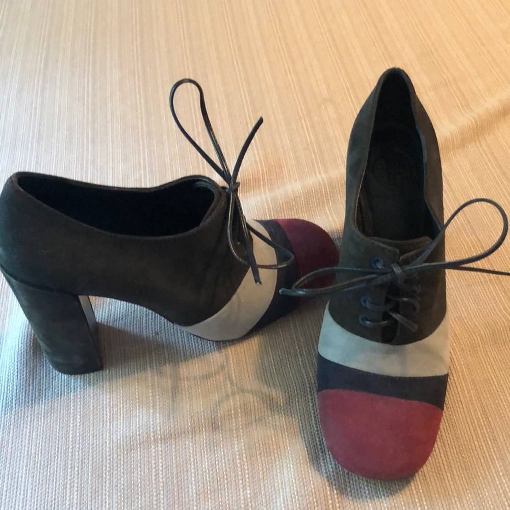 Tory Burch Suede Colorblock heels